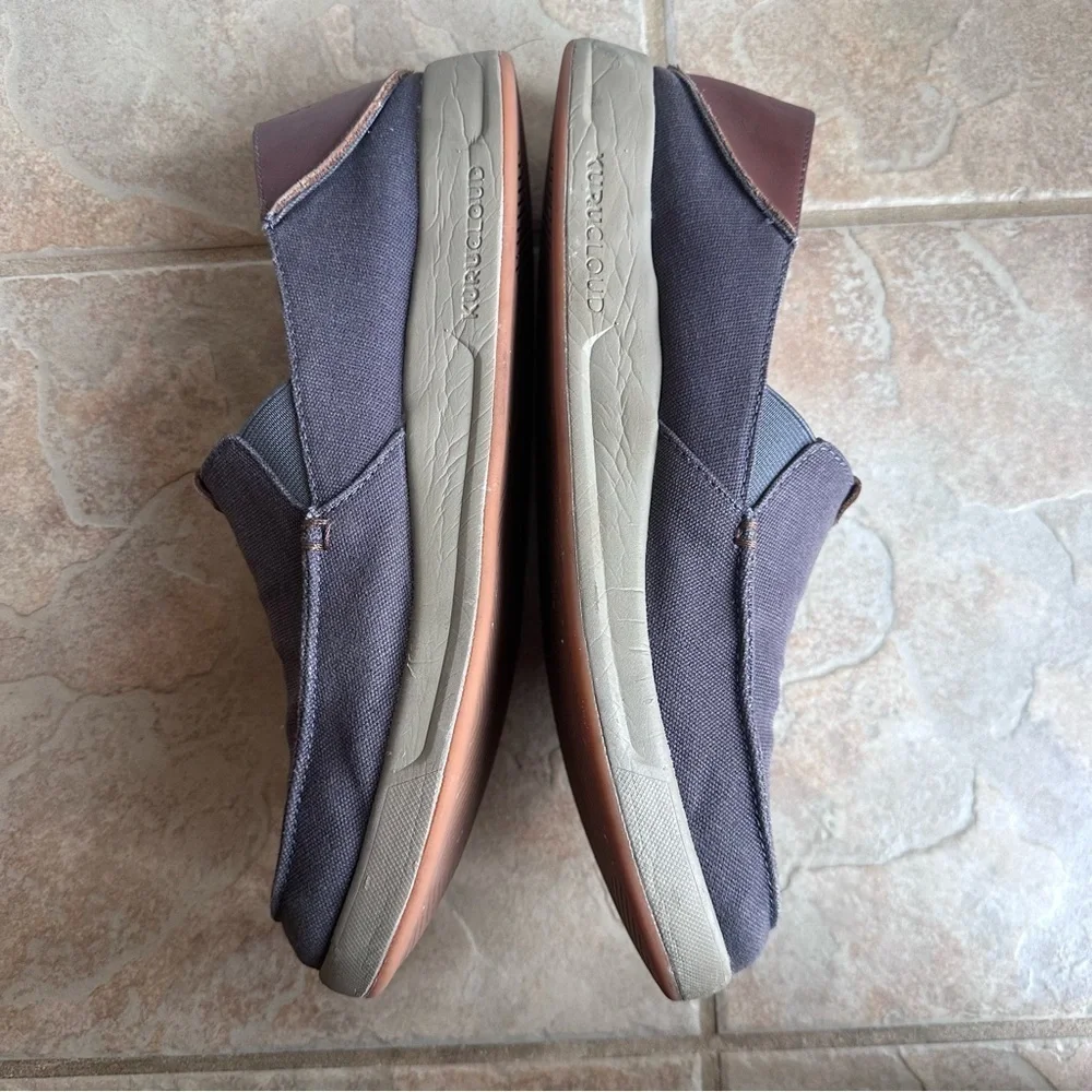 KURU Pace KuruCloud Gray Loafers Slip On Shoes Canvas Leather​​​​